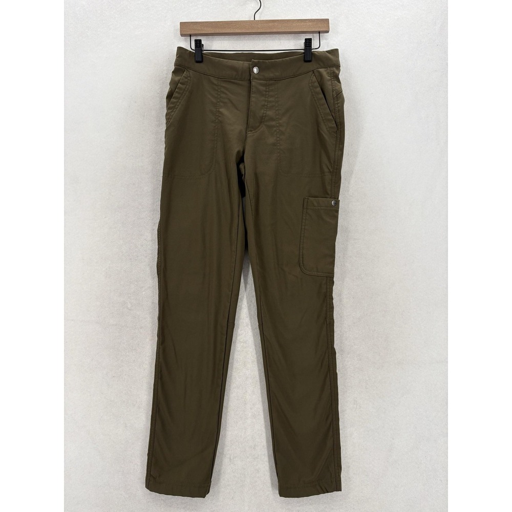 Columbia Arden Point Fleece Lined Utility Pants Womens 8 Green Stretch Hiking